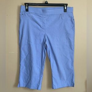 Yarn & Sea “Be the good in the world” blue cropped Capri pants size L